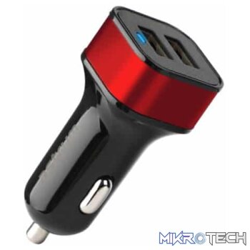 24W 4.8A Dual USB Travel Car Charger  CC340 Red